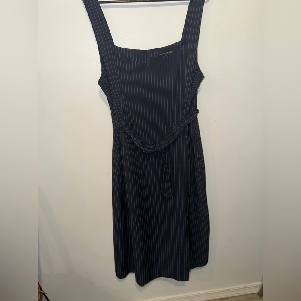 Banana Republic Navy Striped Midi Dress